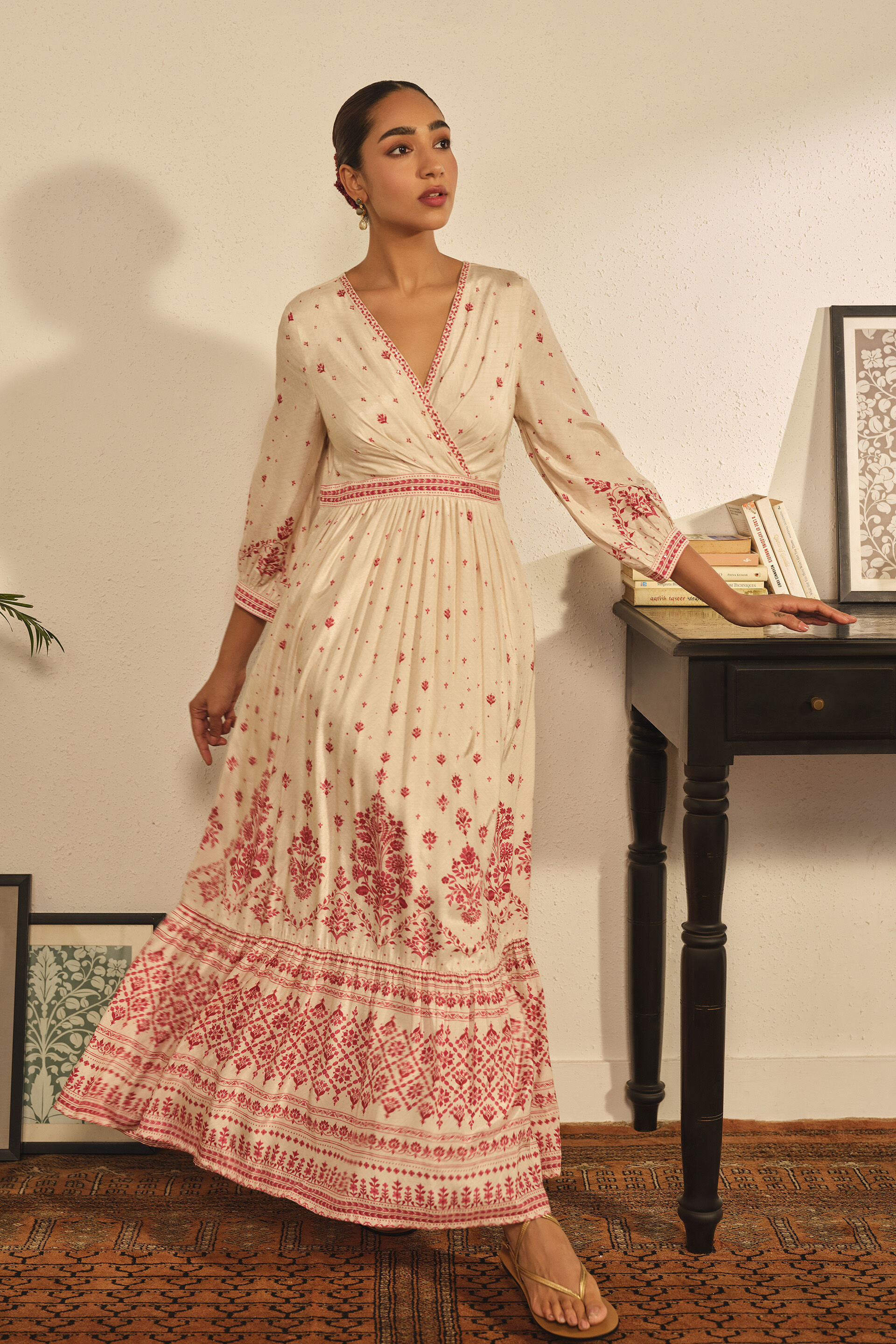 Tiered Maxi Dress in White, White, image 2